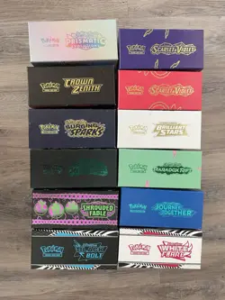 Pokemon Card 12x Empty ETBs Lot - Crown Zenith Surging Sparks Prismatic - Image 2