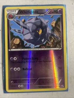 Whirlipede 53/114 Reverse Holo Uncommon Black and White Pokemon Card - Image 1