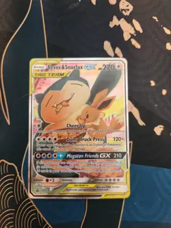 Eevee & Snorlax GX SM169 Tag Team Holo Black Star Promo Pokemon Trading Card - Image 1