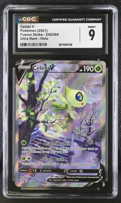 CGC 9 MINT Celebi V 2021 Fusion Strike 245/264 Ultra Rare Holo Pokemon Card - Image 1