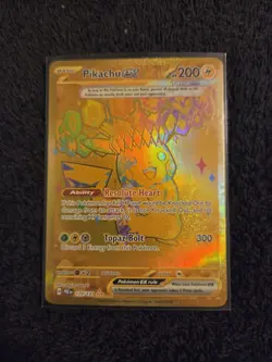 Pokemon TCG Pikachu EX Prismatic Evolutions Gold Card Hyper Rare 179/131 - Image 1