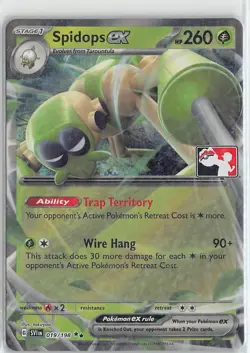 Pokemon Prize Pack Series Cards Stamped Foil Double Rare #019/198 Spidops ex - Image 1