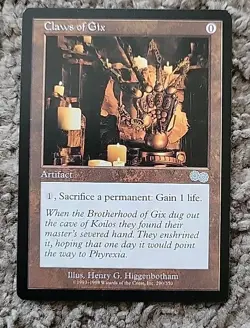 1x Claws of Gix NM x1 -- Urza's Saga -- MTG Magic Regular - Image 1