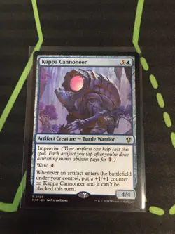 MTG Magic The Gathering Kappa Cannoneer MKC Rare Blue Artifact Turtle Commander - Image 1