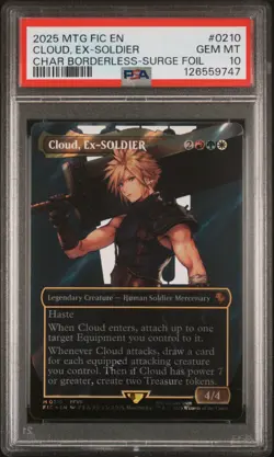 2025 MTG FINAL FANTASY COMMANDER #0210 CLOUD, EX-SOLDIER PSA 10 - Image 1