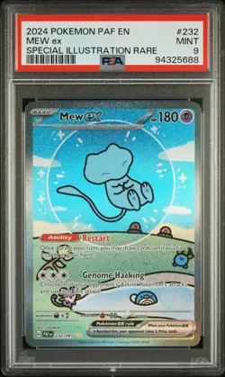 2024 POKEMON PAF EN-PALDEAN FATES SPECIAL ILLUSTRATION RARE #232 MEW EX PSA 9 - Image 1