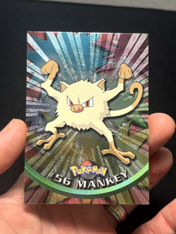 Topps Pokemon TV Animation Series 1 HOLO FOIL Embossed Rays Mankey 56 - Image 1