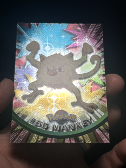 Topps Pokemon TV Animation Series 1 HOLO FOIL Embossed Rays Mankey 56 - Image 2