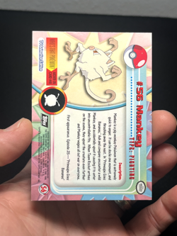Topps Pokemon TV Animation Series 1 HOLO FOIL Embossed Rays Mankey 56 - Image 3