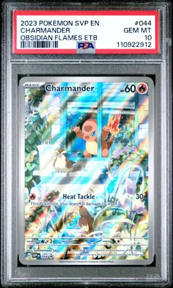 2023 POKEMON SVP BLACK STAR PROMO OBSIDIAN FLAMES ETB #044 CHARMANDER PSA 10 - Image 1