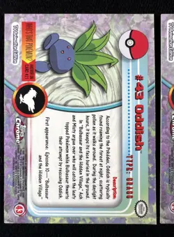 2000 Topps Chrome Pokemon Oddish #43 + Gloom #44 - LP - Image 2