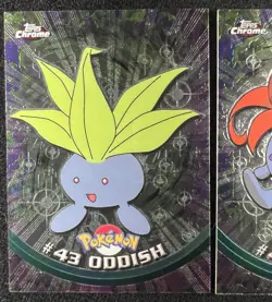 2000 Topps Chrome Pokemon Oddish #43 + Gloom #44 - LP - Image 3