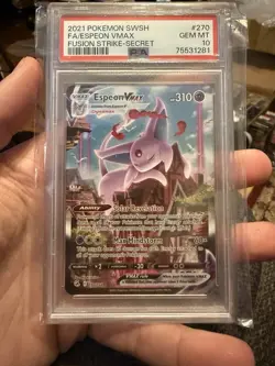 Pokemon Espeon Vmax Fusion Strike Secret Rare Full Alt Art 270 Psa 10 - Image 1