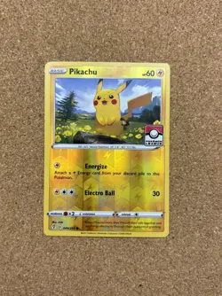 Pikachu Evolving Skies Reverse Holo 049/203 Pokemon League Stamp Promo - Image 1