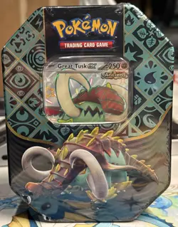Pokemon TCG: Paldean Fates Tin - Great Tusk (4packs) - Factory Sealed - Image 1