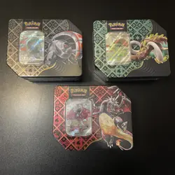 Pokemon TCG Paldean Fates Set of 3 Tins: Charizard, Iron Treads, Great Tusk 🔥 - Image 2