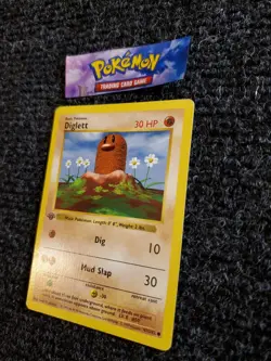 Diglett 47/102 1st Edition Shadowless Base Set 1999 Pokemon WOTC TCG NM - Image 2