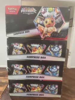 Pokemon Prismatic Evolutions Surprise Box Lot of 4 NEW SEALED IN HAND - Image 1