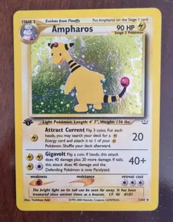 Ampharos 1/64 1st Edition Holo Neo Revelation Pokemon Card TCG LP - Image 1