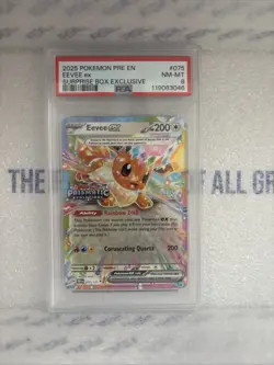 PSA 8 NM-MT Eevee Ex 075/131 SURPRISE BOX EXCLUSIVE PROMO Pokemon Card - Image 1
