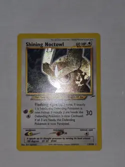 Pokemon TCG Neo Destiny Shining Noctowl Holo Rare Card 110/105 - Image 1