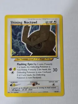 Pokemon TCG Neo Destiny Shining Noctowl Holo Rare Card 110/105 - Image 2