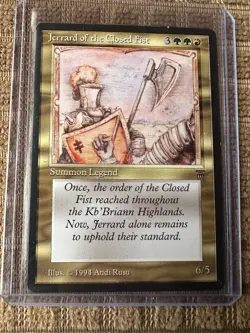 MTG Jerrard of the Closed Fist Legends MTG Magic the Gathering English Card 1994 - Image 2