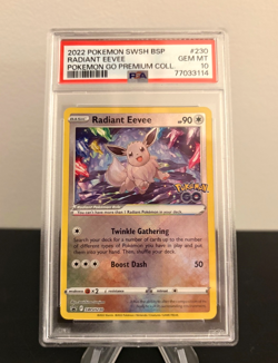 Pokemon 2022 PSA 10 Radiant Eevee Black Star Promo Pokemon Go Card SWSH230 - Image 1