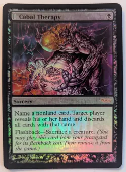 Magic the Gathering CABAL THERAPY #5/12 DCI Promo Foil FNM Black 2005 NM - Image 1