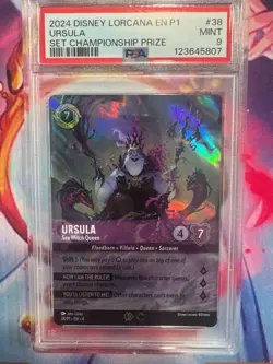 PSA 9 Disney Lorcana Enchanted Ursula Sea Witch Queen Set Championship Prize - Image 1