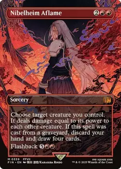 NM Borderless Nibelheim Aflame, MTG, Final Fantasy, Magic the Gathering, 339 - Image 1
