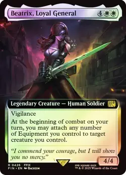 NM Extended Art Foil Beatrix, Loyal General, MTG, Final Fantasy, Magic, 426 - Image 1
