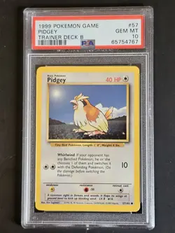 Pokemon Pidgey Trainer Deck B 57/102 PSA 10 Gem Mint - Image 1