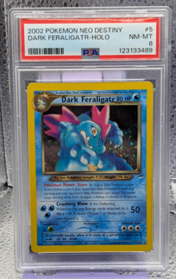 2002 Pokemon Neo Destiny #5 Dark Feraligatr Holo PSA 8 NM-MT - Image 1