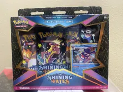 2021 Pokemon Shining Fates Mad Party Pin Collection Galarian MR. RIME box - Image 1