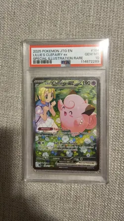 Pokemon 2025 JTG En-Journey Together #184 Lillie's Clefairy EX PSA 10 Gem Mint - Image 1