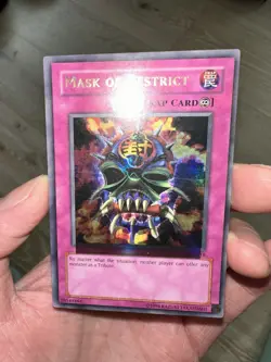 Yugioh Misprint Large Foil Shift Mask Of Restrict LON Ultra Rare LP - Image 3