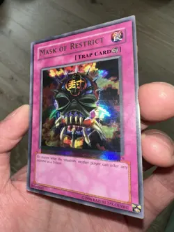 Yugioh Misprint Large Foil Shift Mask Of Restrict LON Ultra Rare LP - Image 4