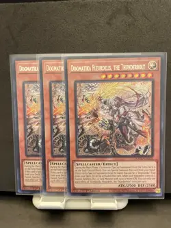 3x Dogmatika Fleurdelis, the Thunderbolt Playset DOOD Secret Rare NM Yu-Gi-Oh! - Image 1