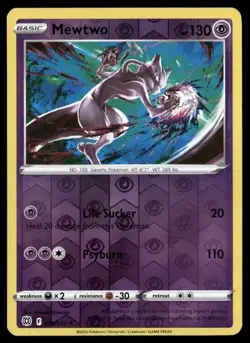 2022 Brilliant Stars Set Pokemon Card 056 Mewtwo Reverse Foil NM - Image 1