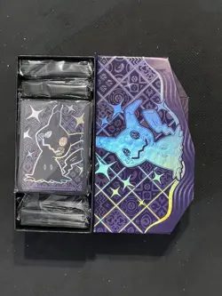 CARD SLEEVES Paldean Fates 65CT SEALED POKEMON Lot of 10 Mimikyu With Etb Box - Image 1