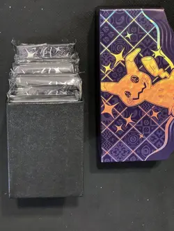 CARD SLEEVES Paldean Fates 65CT SEALED POKEMON Lot of 10 Mimikyu With Etb Box - Image 2