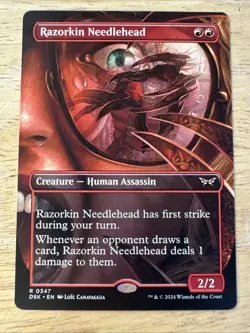 ~ Razorkin Needlehead (Borderless) ~ NM ~ Duskmourn: House of Horror ~ MTG ~ - Image 1