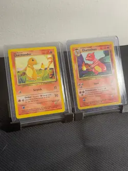 Lot of 2 Charmander and Charmeleon Pokemon Cards 1995 46 & 24/102 1ST EDITION - Image 4