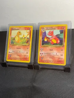 Lot of 2 Charmander and Charmeleon Pokemon Cards 1995 46 & 24/102 1ST EDITION - Image 5