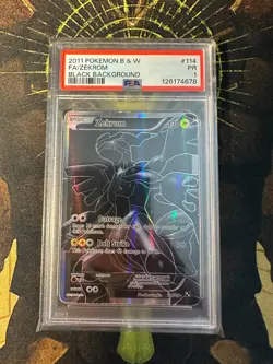 Pokemon Zekrom 114/114 Black White Full Art Black PSA 1 - Image 1