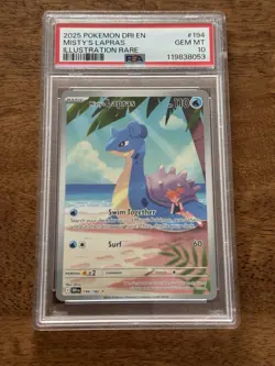 2025 POKEMON DRI EN-DESTINED RIVALS ILLUSTRATION RARE #194 MISTY'S LAPRAS PSA 10 - Image 1