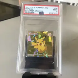 PIKACHU NO 06 LOTTE POKEMON WAFER STICKER JAPANESE HOLO PSA 9 🌶🥵 - Image 1