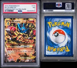 2014 POKEMON XY FURIOUS FISTS ULTRA RARE #113 M LUCARIO EX PSA 7 - Image 3