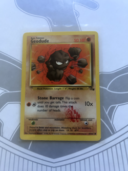 Pokemon Error Misprint Ink Blot Printer Hickey Vintage WOTC Geodude Fossil - Image 1